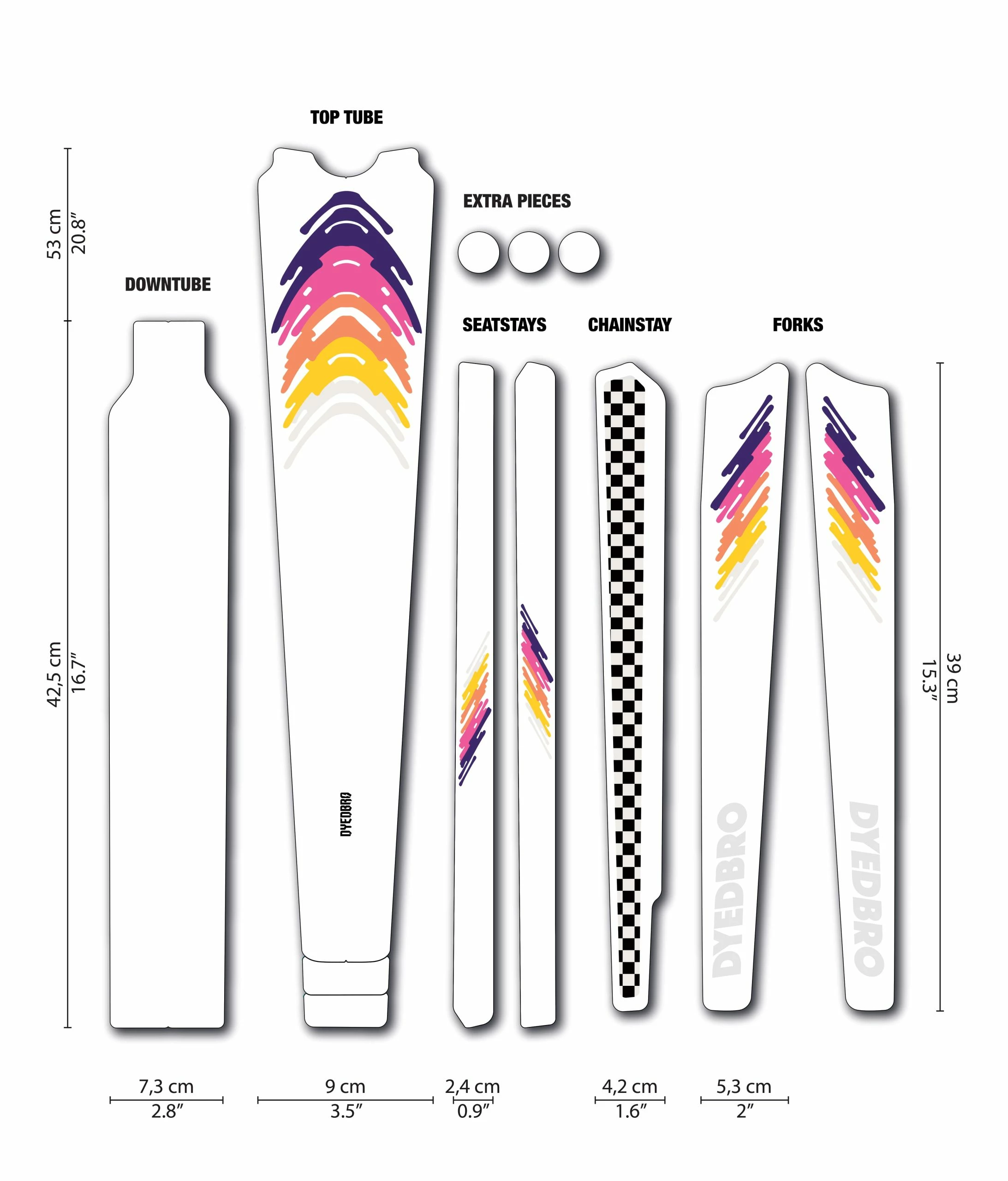 Dyedbro Kit De Protection De Cadre Gravel 80s - Matte