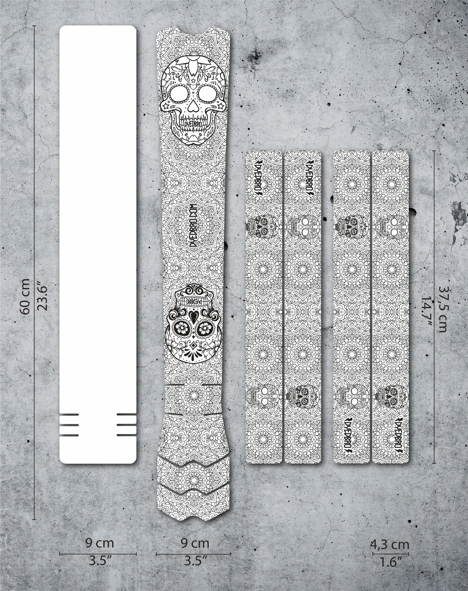 Dyedbro Kit De Protection Du Cadre - Día De Muertos - Noir Mat