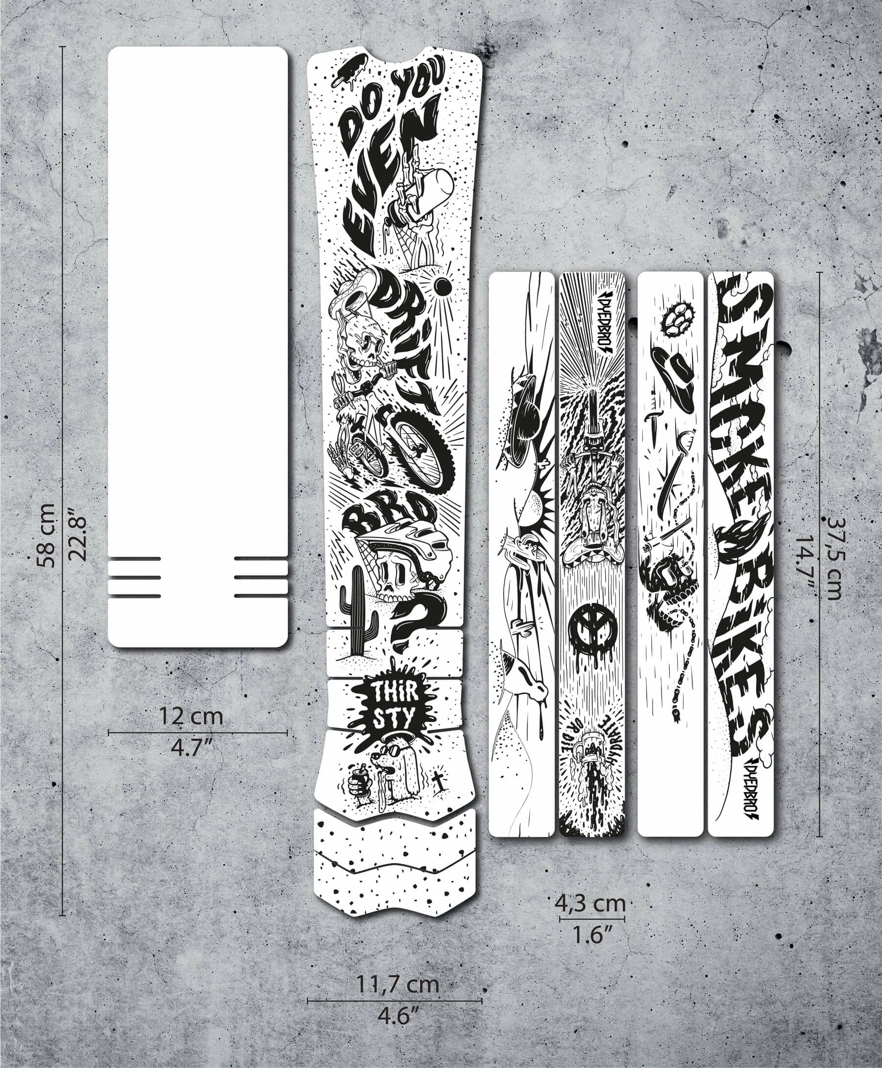 Dyedbro Kit De Protection Pour Cadre De Vélo électrique Fluor - Black Matt