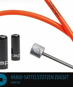 CAPGO Jeu De Tirants De Tige De Selle BL Vario - Rouge Fluo